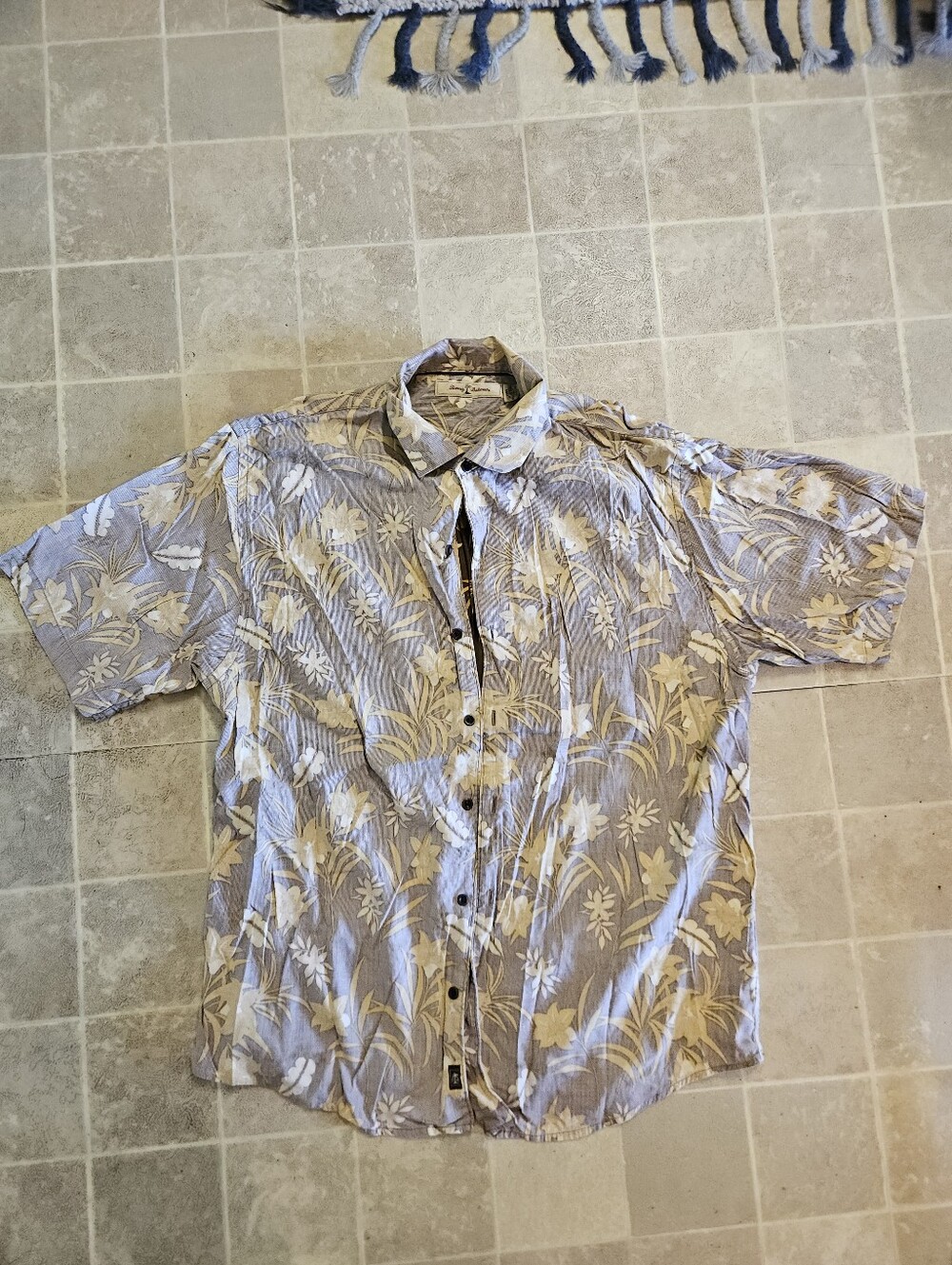 Vintage Tommy Bahama Tropical Floral Camp Shirt Mens XL Short Sleeve Hawaiian